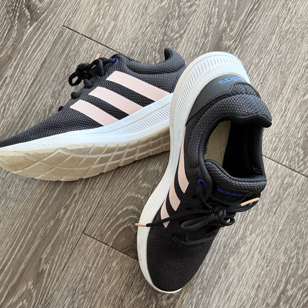 Adidas Black and Light Pink Running Shoes